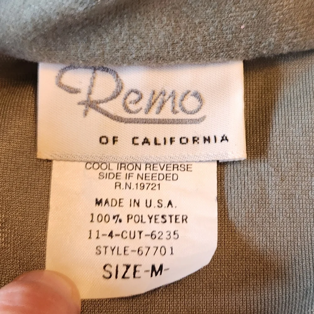 Vintage Remo of California Lightweight Retro Jacket Sage Green Size Medium